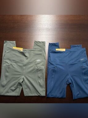 Eddie Bauer Active Leggings - Olive Green & Navy Blue Women’s Small